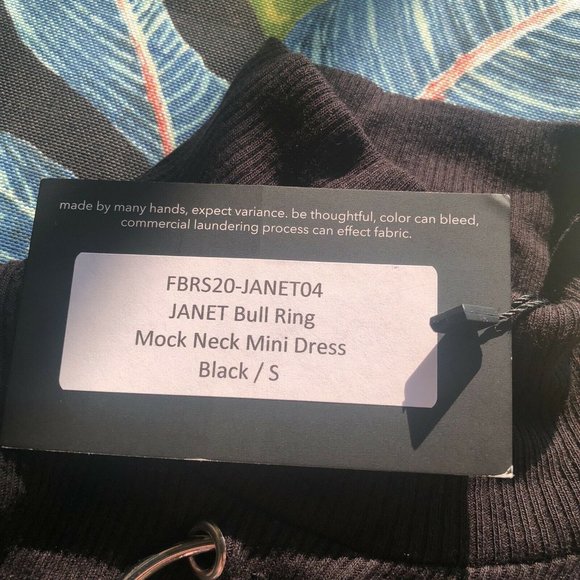 Frankie B Janet Mock Neck Mini Dress Black Bull S - Picture 7 of 7